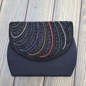 Vintage Rainbow Beading Clutch